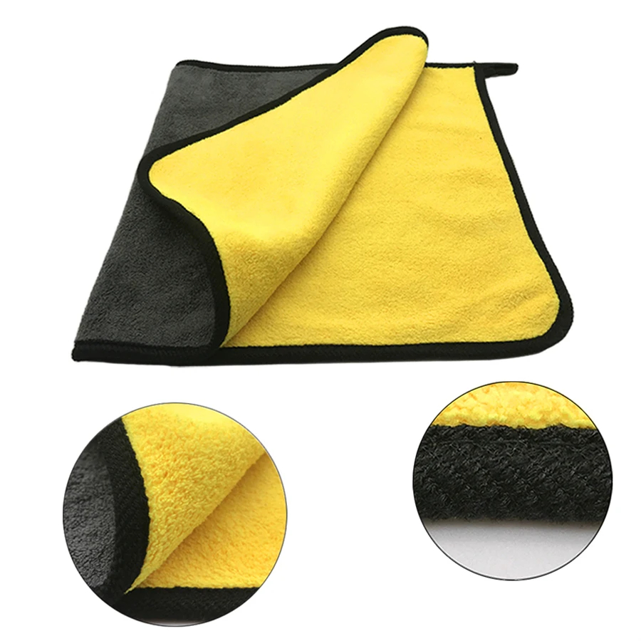 1/2/6 Stuks Microfiber Reinigingsdoekje Dikker Zacht Drogen Doek Auto Lichaam Wassen Handdoeken Dubbellaags Schone vodden Auto Accessoires