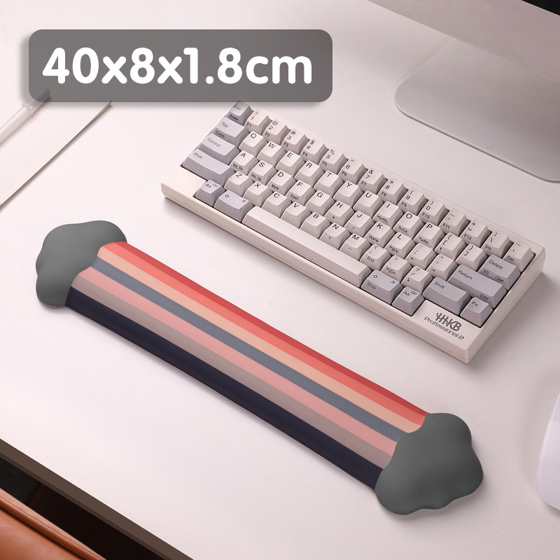 Rainbow Mouse Pad Keyboard Wrist Rest Memory Foam Silicone Ergonomic Mouse Pad for Desktop Office Computer Laptop Wrist Rest: SKY BLUE