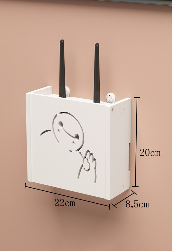 routeur Wifi sans fil boîte de rangement prise de salon Wifi décoration murale décodeur TV support câble organisateur d'alimentation: YELLOW