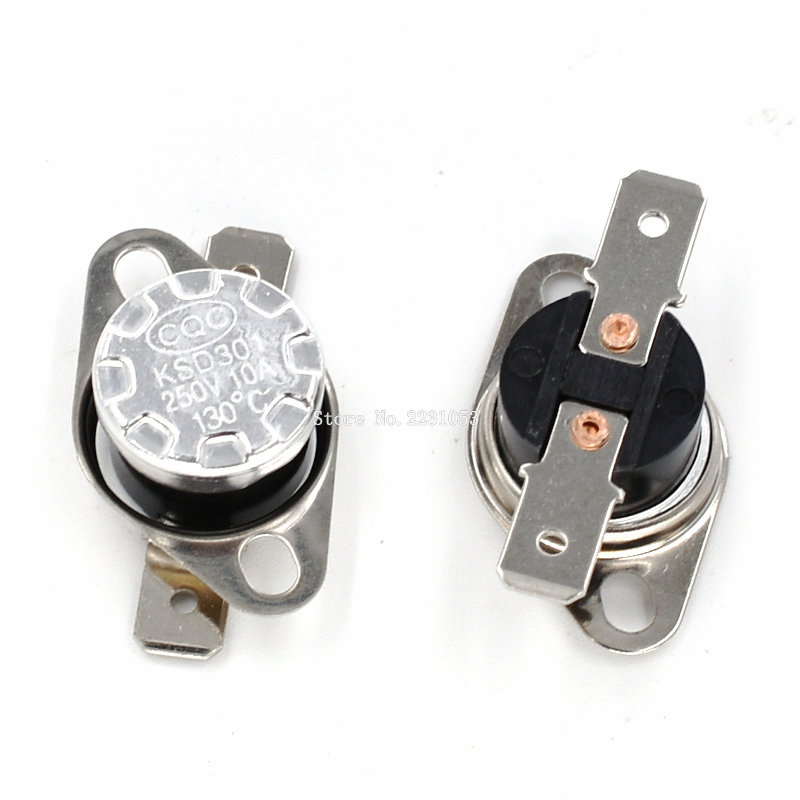 Capteur de Thermostat, 2 pièces normalement ouvert, KSD301 10A, 250V, 40-135 degrés, bakélite KSD-301, interrupteur de température 50 60 65 70 75 80 90 100