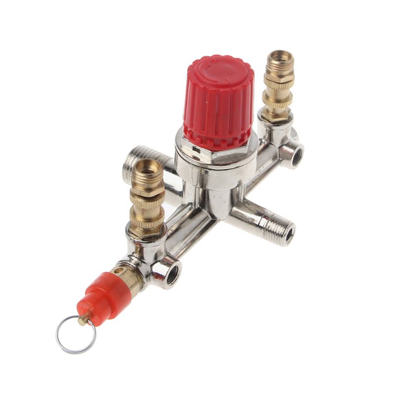 Double Outlet Pipe Alloy Air Compressor Switch Pressure Regulating Valve Mounting Parts Air Compressor Pipe