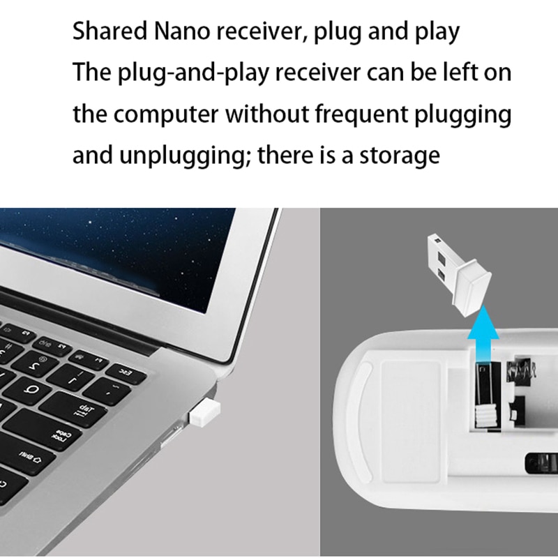 2.4Ghz Ultra-Thin Wireless Keyboard and Mouse Combo with USB Receiver Mouse Keyboard Set for Apple PC(Silver)