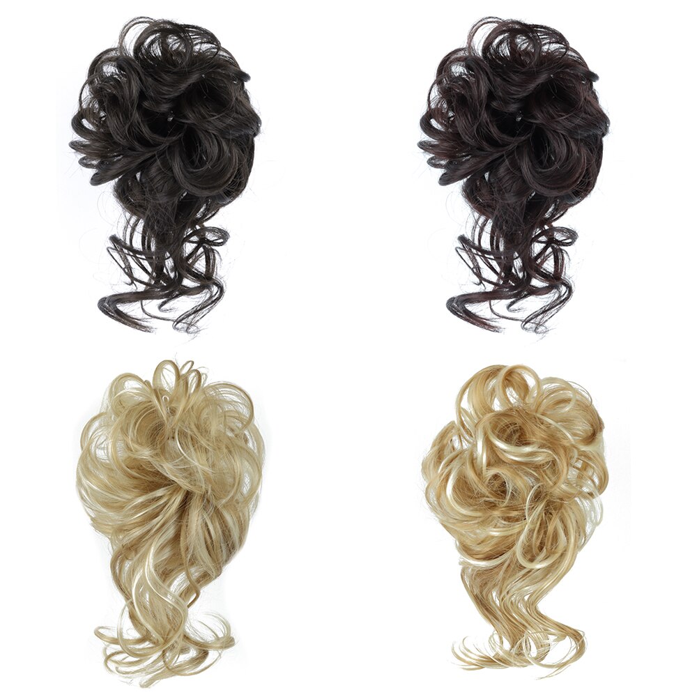 Hairstar Bun Extensions Rommelig Krullend Elastische Haar Scrunchies Haarstukjes Synthetische Chignon Donut Opgestoken Haar Stukken Voor Vrouwen Meisjes
