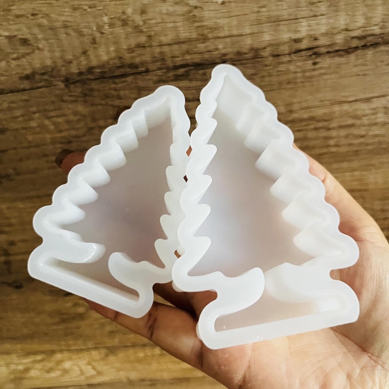 Ornamento da tavolo per albero di pino di Natale Stampi in silicone base per candela in gesso fai-da-te tappo-in Decorazione per auto Stampo in resina Artigianato per la casa
