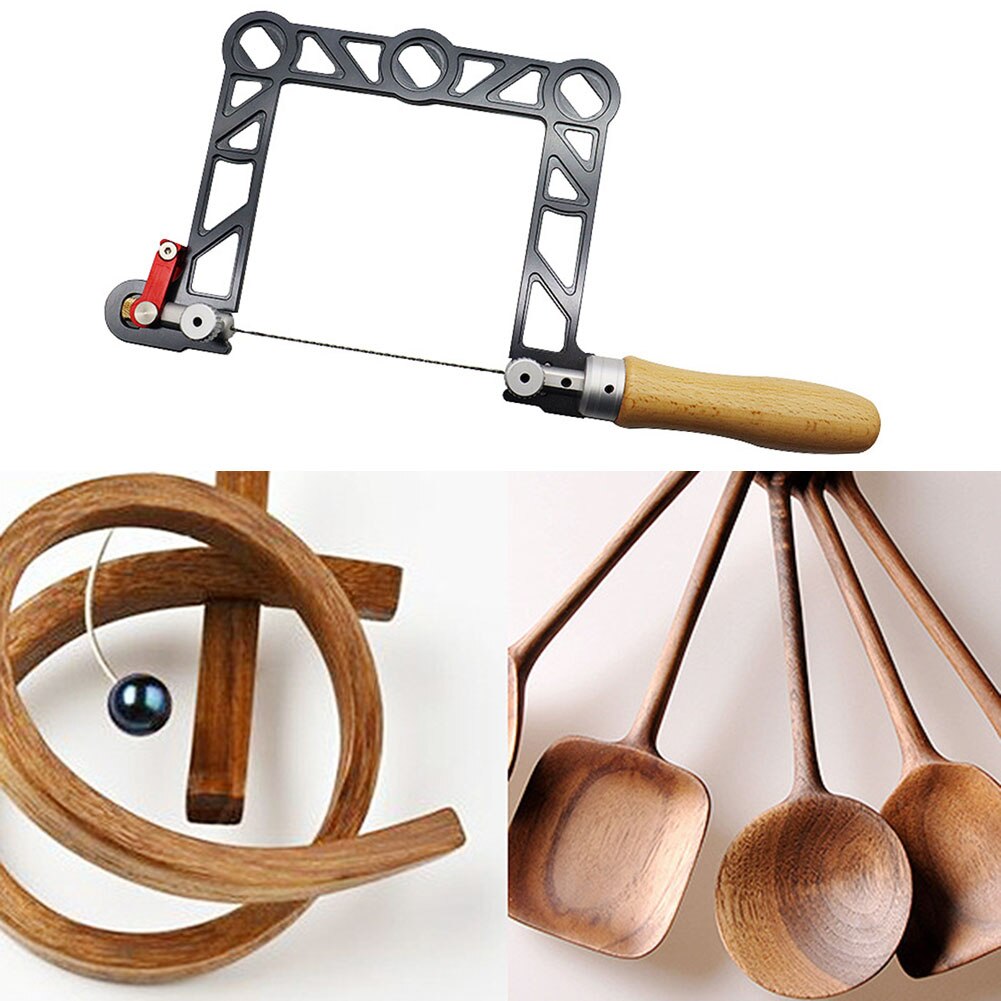 Wooden Handle U-shaped Hand Coping Jig Saw for Woodworking Craft Jewelry Multifunction Hacksaw DIY Hand Tools