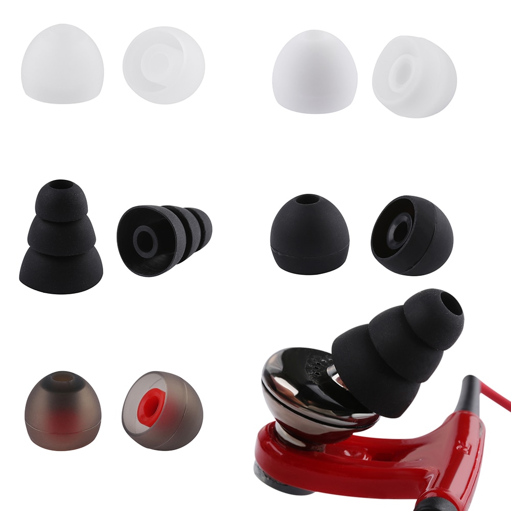 10 paar zachte siliconen vervanging 4mm oordopjes oordopjes afdekkap rubber universele oordopjes voor in-ear oordopjes accessoires