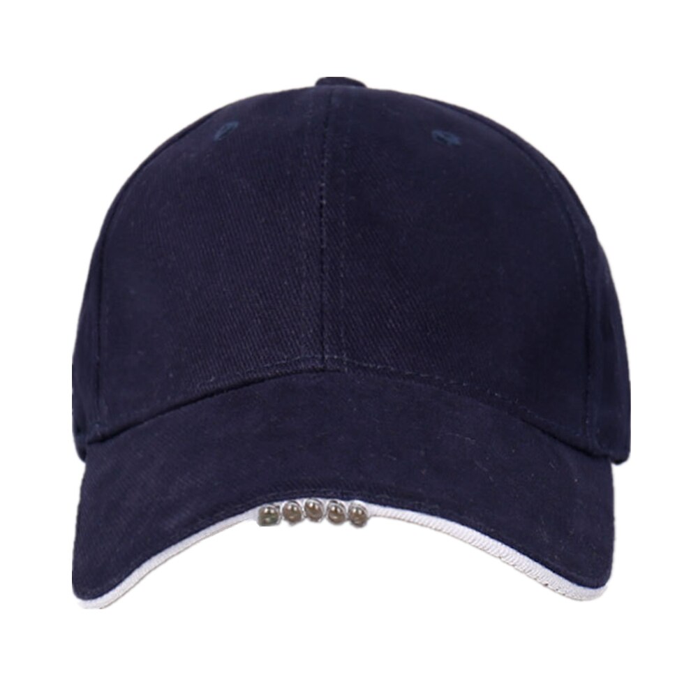 Casquette réglable pour escalade, chapeau à piles, avec lampe de poche, pour pêche, Jogging, Baseball, randonnée: Navy Blue