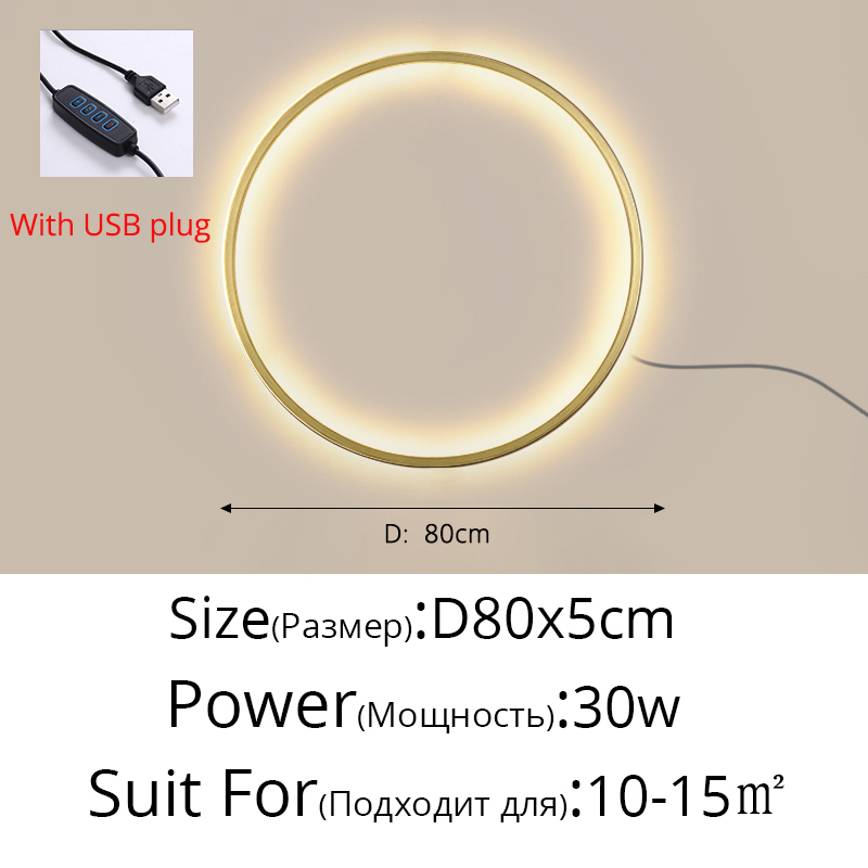 Lámparas de decoración de fondo circulares simples, nuevas luces LED modernas para pared, sala de estar, dormitorio, cabecera, pasillo, iluminación interior