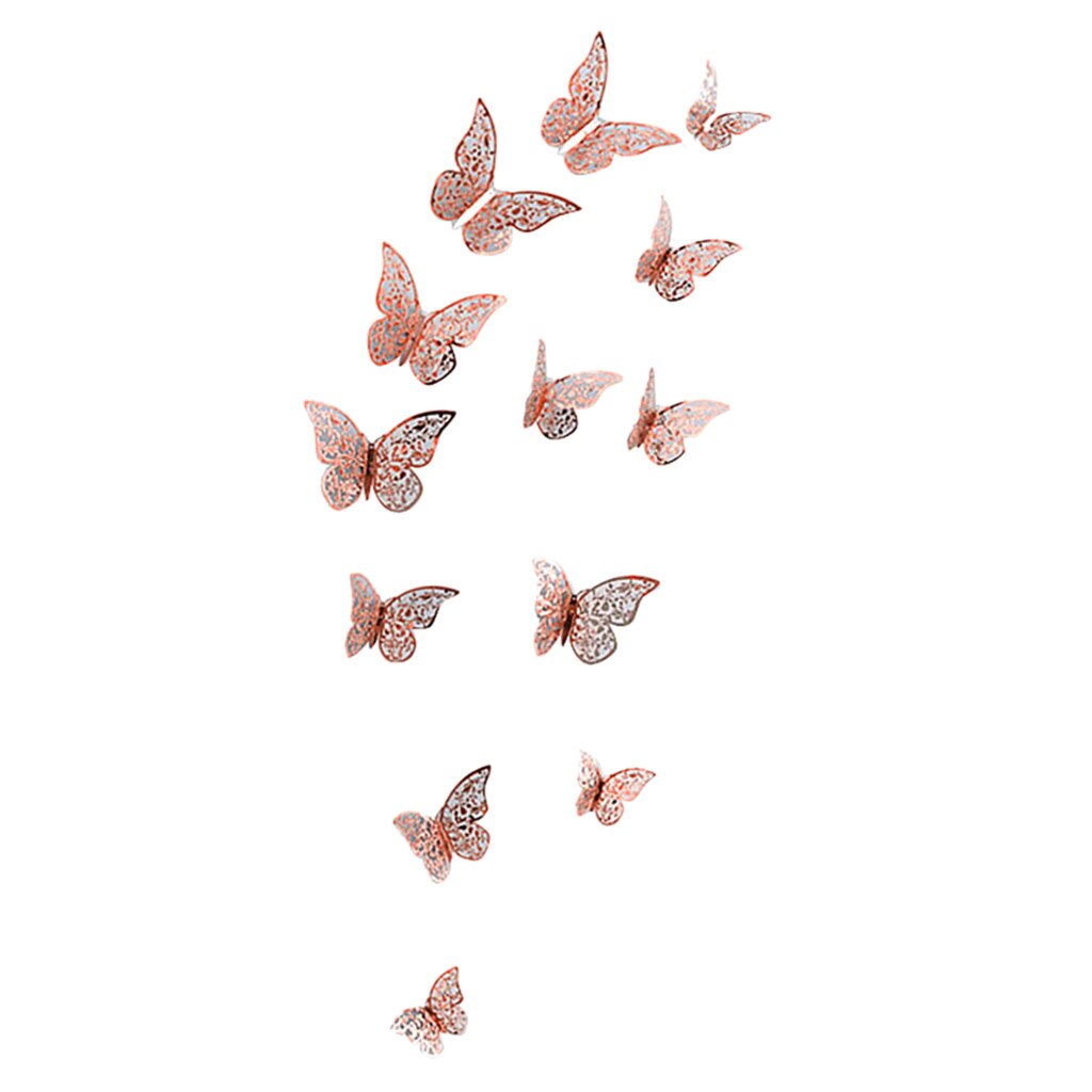 12 pièces papillons Stickers muraux autocollants autocollants sur le mur nouvel an décorations pour la maison 3d papillon Pvc papier peint pour salon: C