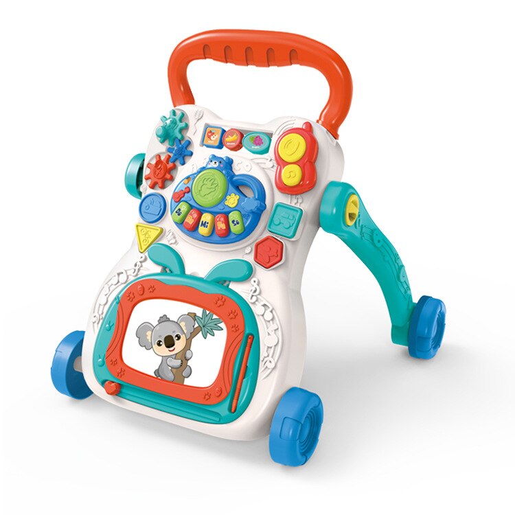 Musikalsk baby rollator legetøj multifunktion spædbarn toddler rollator sidde-til-stand læring rollator legetøj aktivitet fødselsdag legetøj: Uden kasse