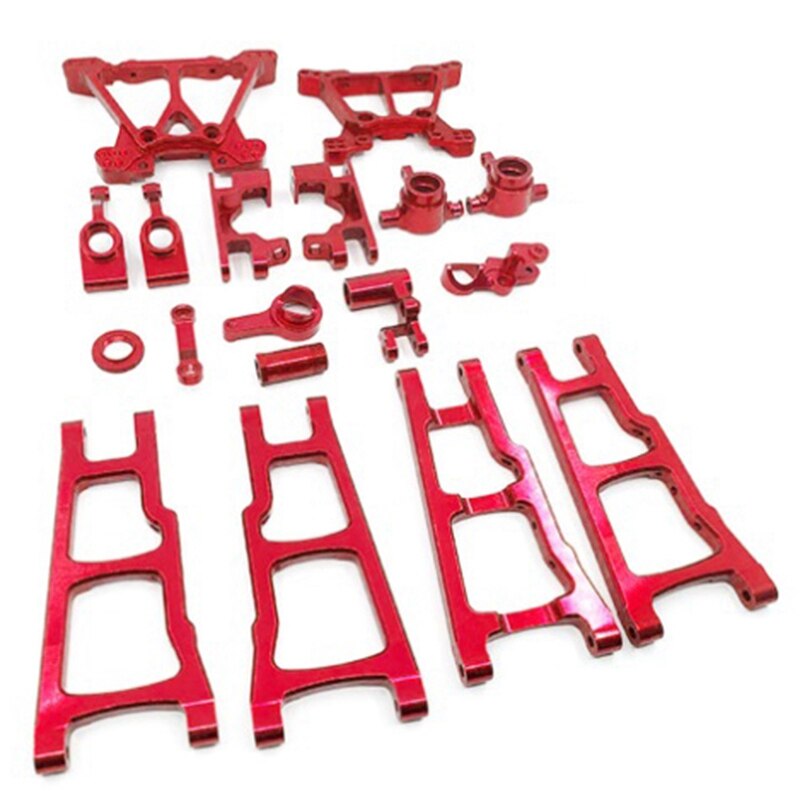 1 Set Aluminum Alloy Metal Upgrade Chassis Parts Kit For 1/10 Traxxas SLASH 4x4 RC Car Truck Parts Accessories: Red set