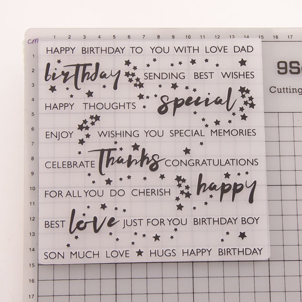 Verjaardag Woord Diy Plastic Embossing Mappen Voor Diy Scrapbooking Papier Ambachtelijke/Kaarten Maken Decoratie Benodigdheden