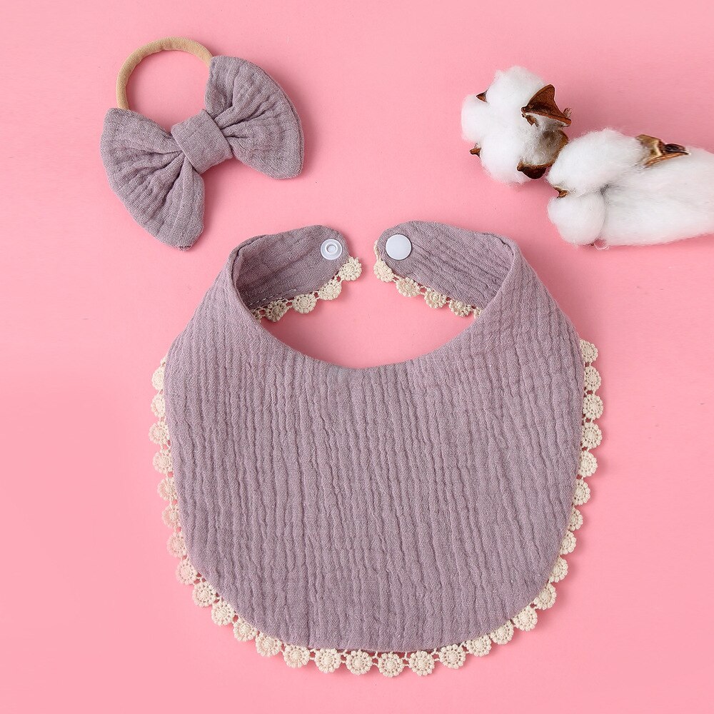 2 pezzi bavaglini per bambini triangolo doppio bavaglino in cotone nappa Saliva asciugamano fascia per bambini neonati ragazze grembiule bavaglini in cotone Bandana: Purple