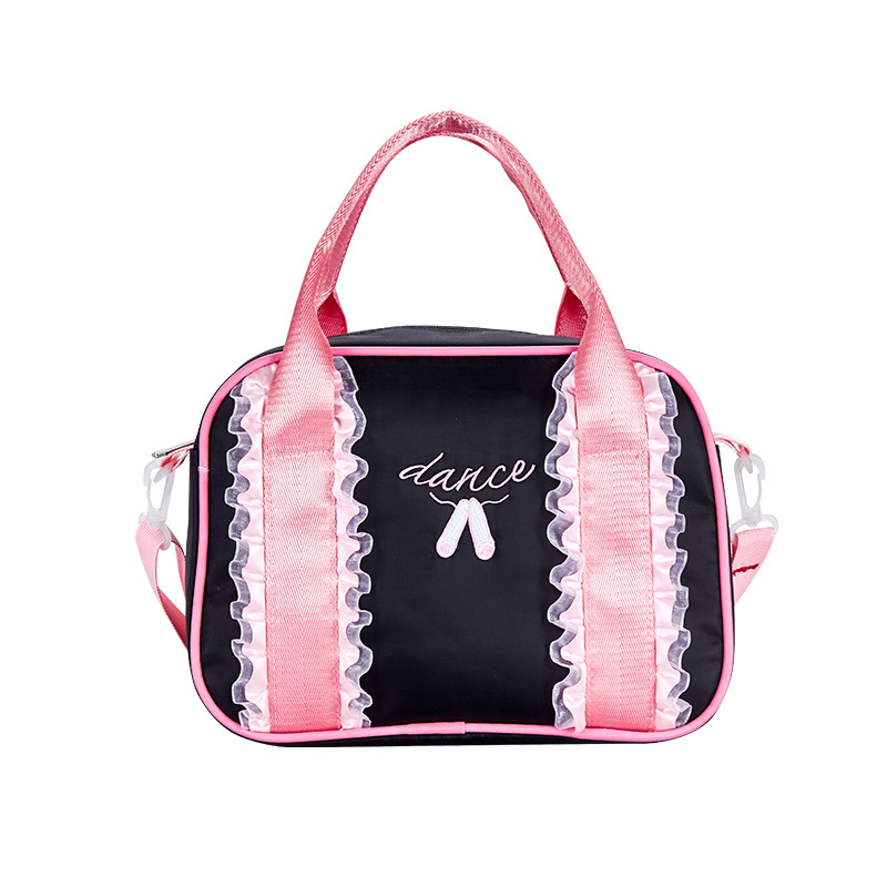 Ruoru-bolsas de encaje para Ballet para niñas y mujeres, paquete de mochila de baile para bebé, bolso de mano para Ballet: Negro