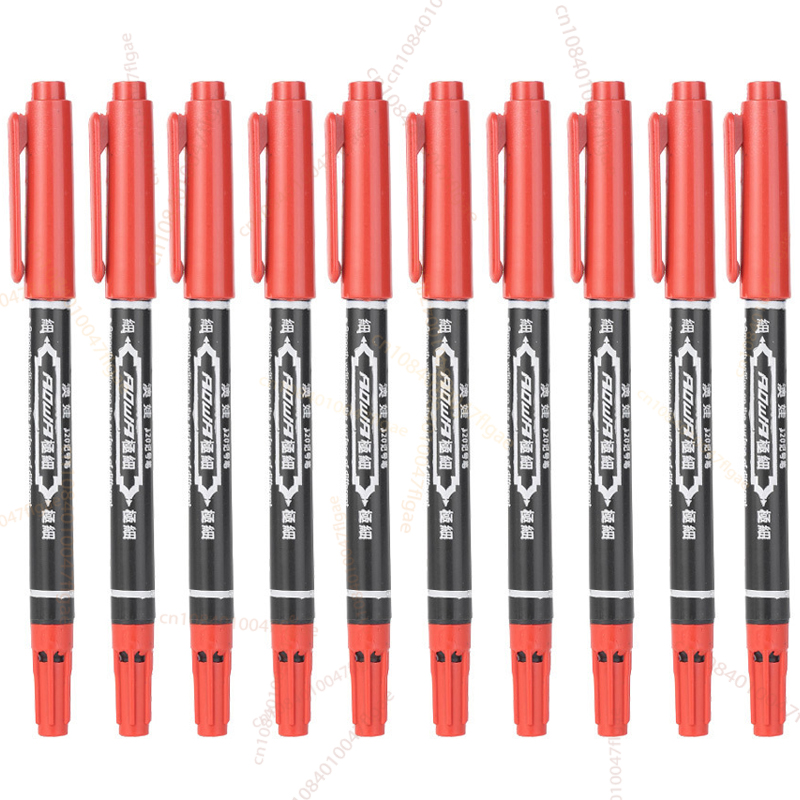 5/10PCs Permanent Marker Black/Blue/Red Oil Marker Pen Twin Tip Fine Nid Marker Ink Stationery Items School & Office Supplies: Pink