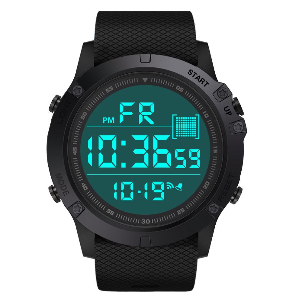Horloge heren dames sporthorloges waterdicht outdoor led digitaal datum rubber sport polshorloge relogio klok reloj q: Zwart