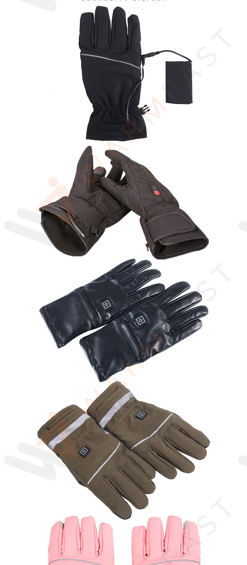 Winter Gloves Electric Motorcycle Heated Gloves Thermal Guantes Gloves Touch Screen Battery Powered MTB Riding Heating Gloves