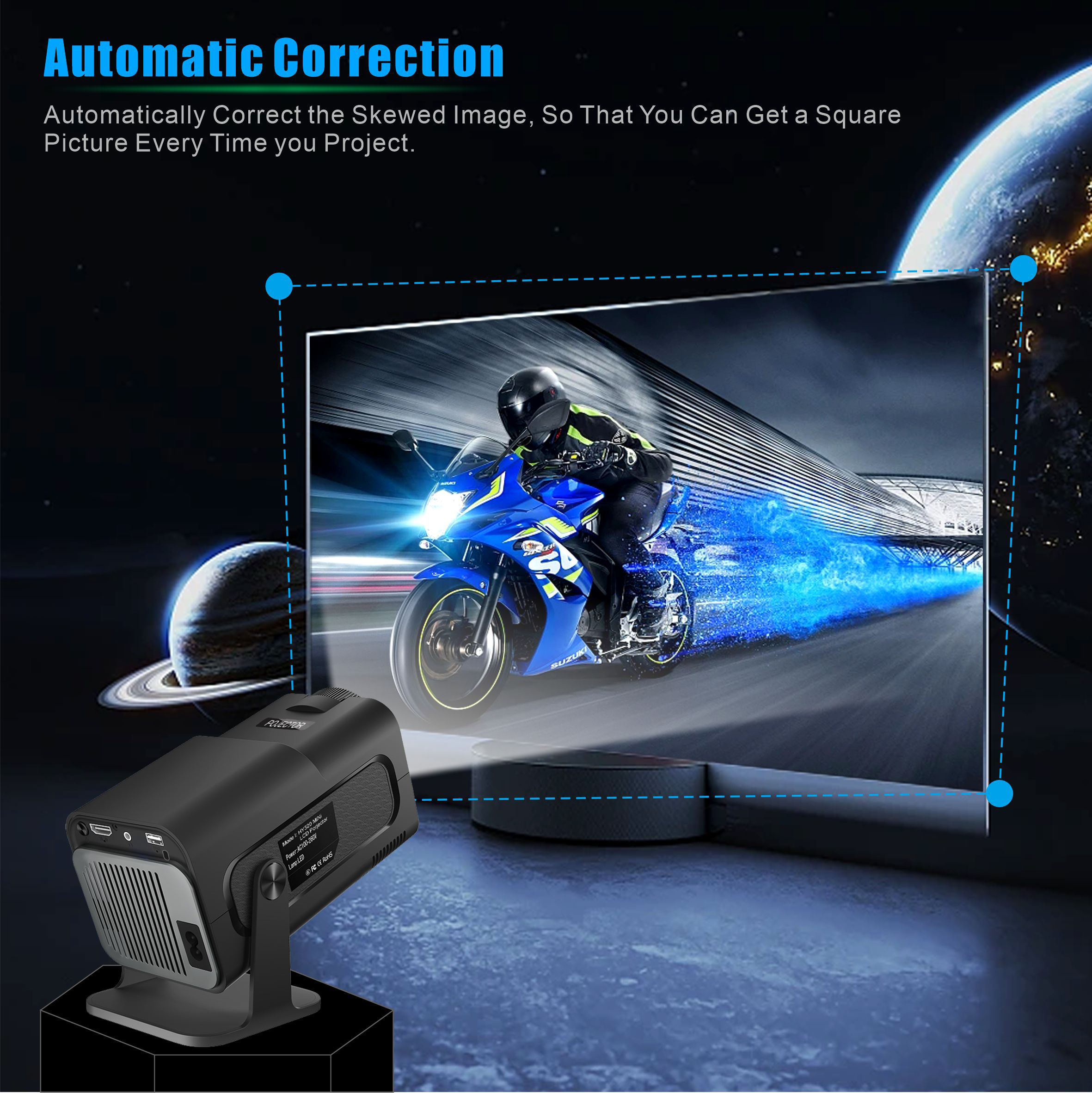 HY320min4K Android 11 Projector US plug Native 1080P 390ANSI Dual Wifi6 BT5.0 1920*1080P Cinema portable Projetor upgrated