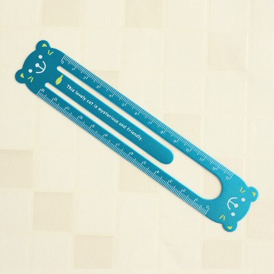 1pcs Stainless Steel Bookmarks Ruler 15cm And13cm 12 cm Colorful Metal Ruler School Supplies Drawing Supplies: blue 13cm