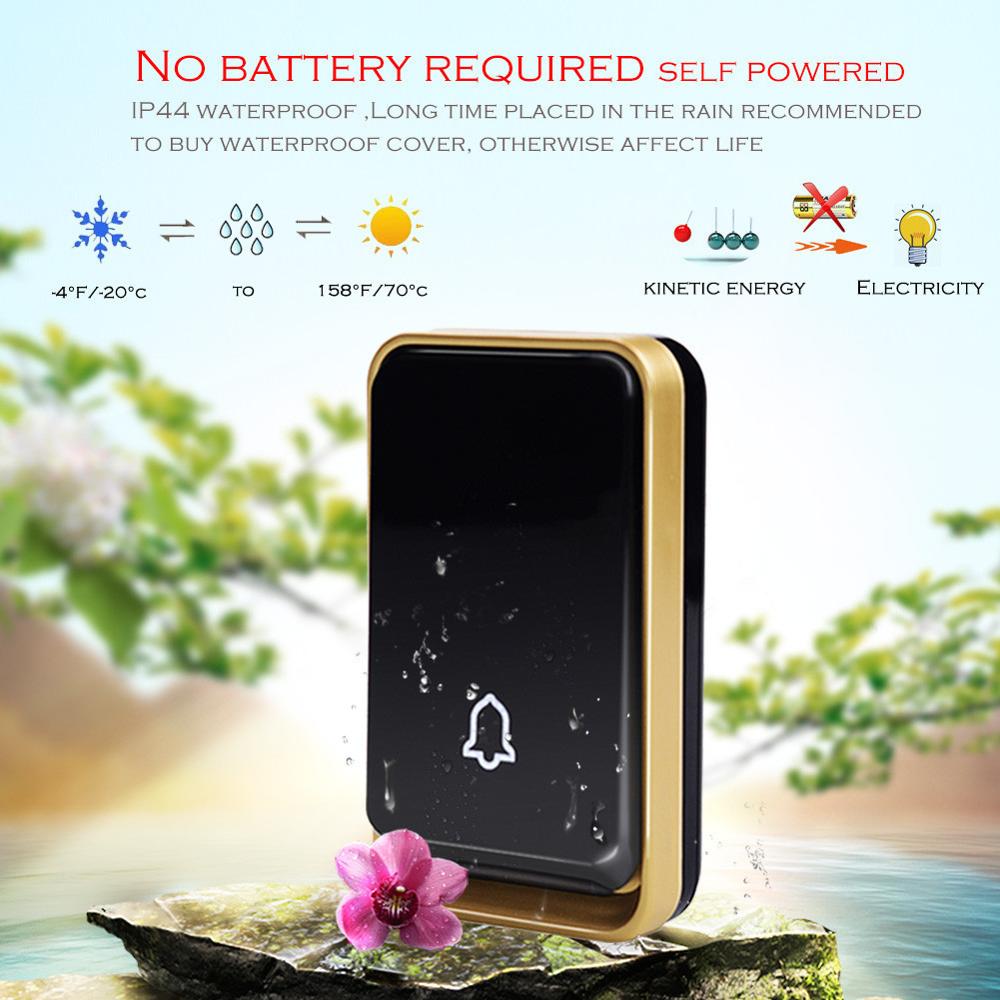 wireless doorbell no battery smart doorbell EU US UK Plug Water proof Remote Door Bell 150m remote doorbell