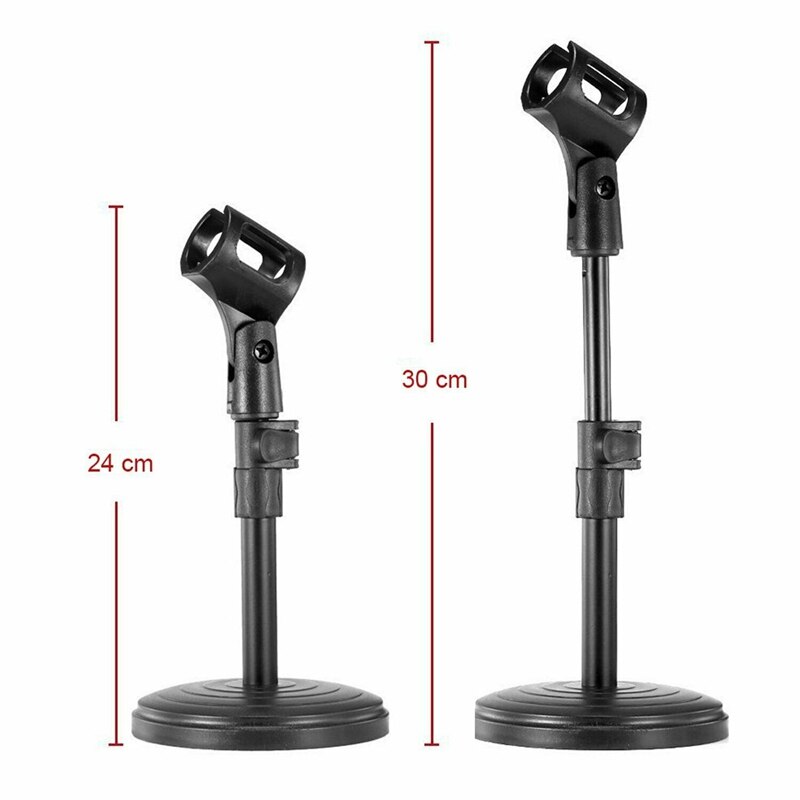 Foldable Desk Table Microphone Clip Table Mic Monopod Stand Adjustable with Clips