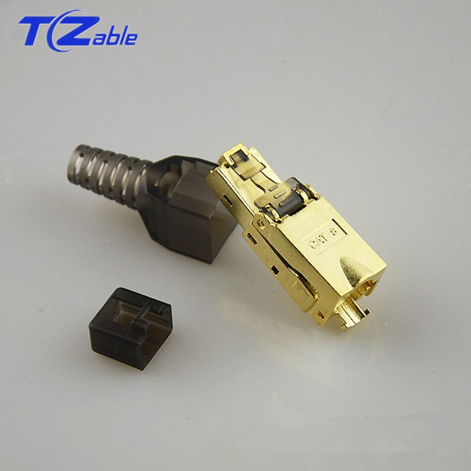 CAT 8 Ethernet Connector Rj45 Shielded Plug For Network Cable 5G Broadband CAT8 RJ 45 Crystal Head DIY Installing Gold Plated