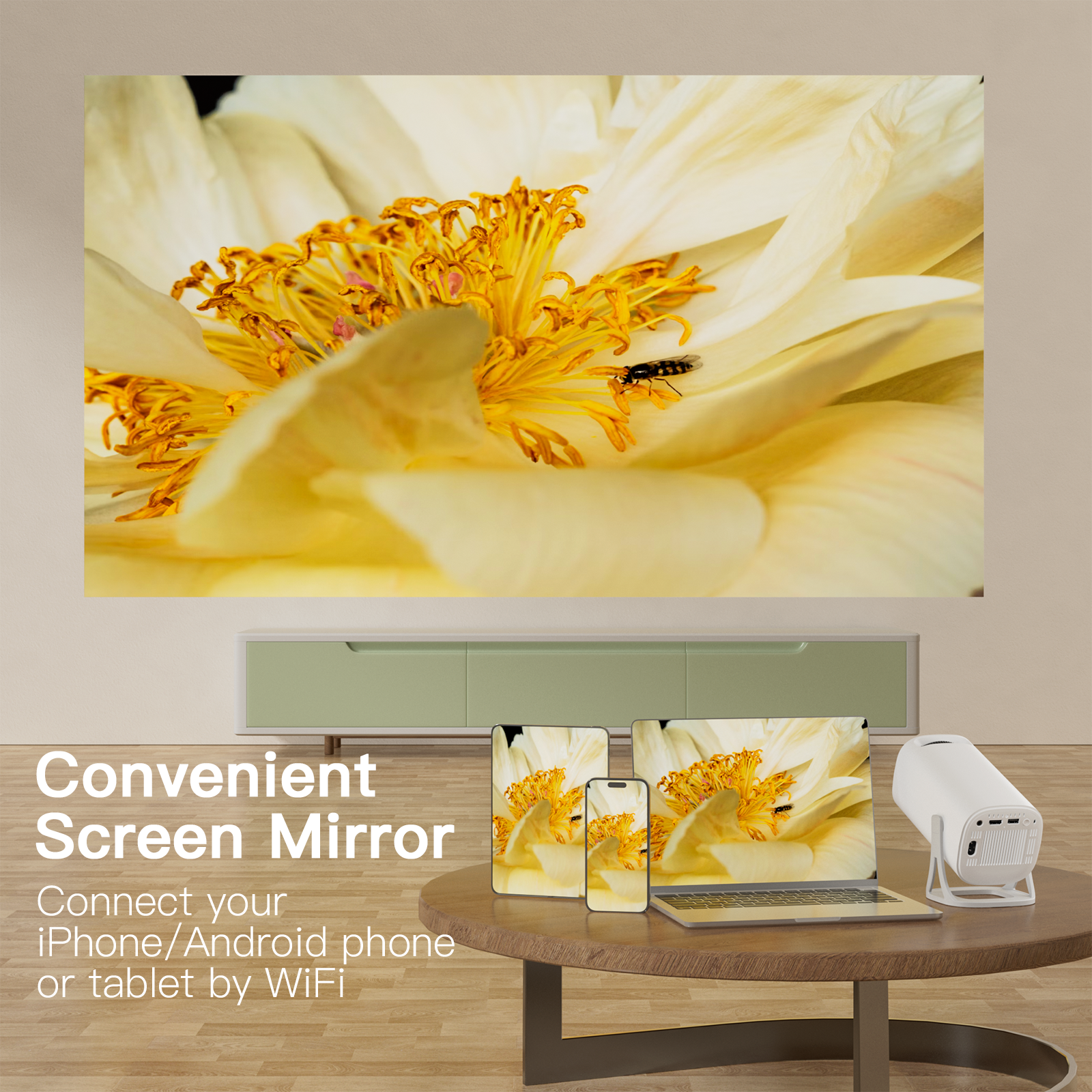 Android 11 S40 MINI Projector 300Ansi Retro Dual WIFI BT 720P Home Cinema Outdoor Portable Projector