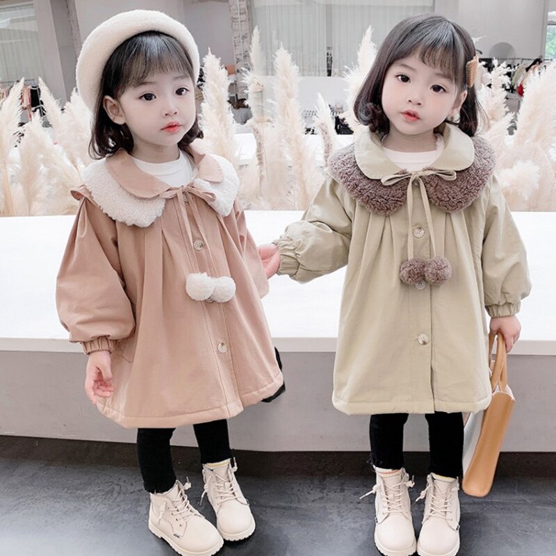Croal cherie warme kindermeisjes fleece jas parka's voor meisjes winterkleding kinderen fleece prinses bovenkleding kinderen windjack