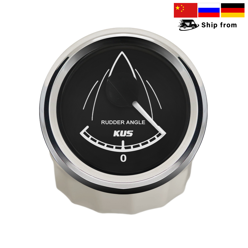 KUS 52mm Rudder Angle Gauge 0-190 ohm Signal Rudder Sensor for Marine Yacht Boat 12V 24V