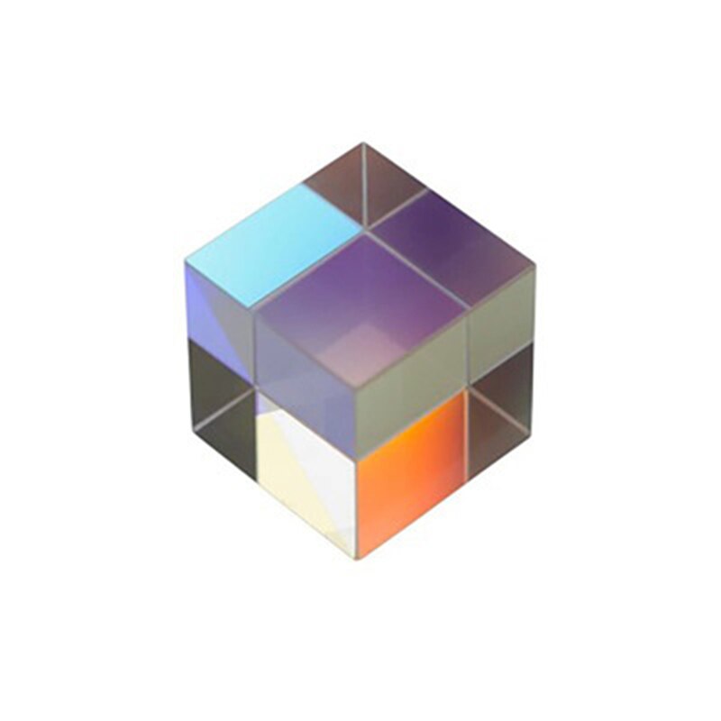 Prisma de cristal de seis lados brillantes, prismas divisorias de haz de luz, lentes de experimento óptico, accesorios de fotografía de arco iris, 20x20x20