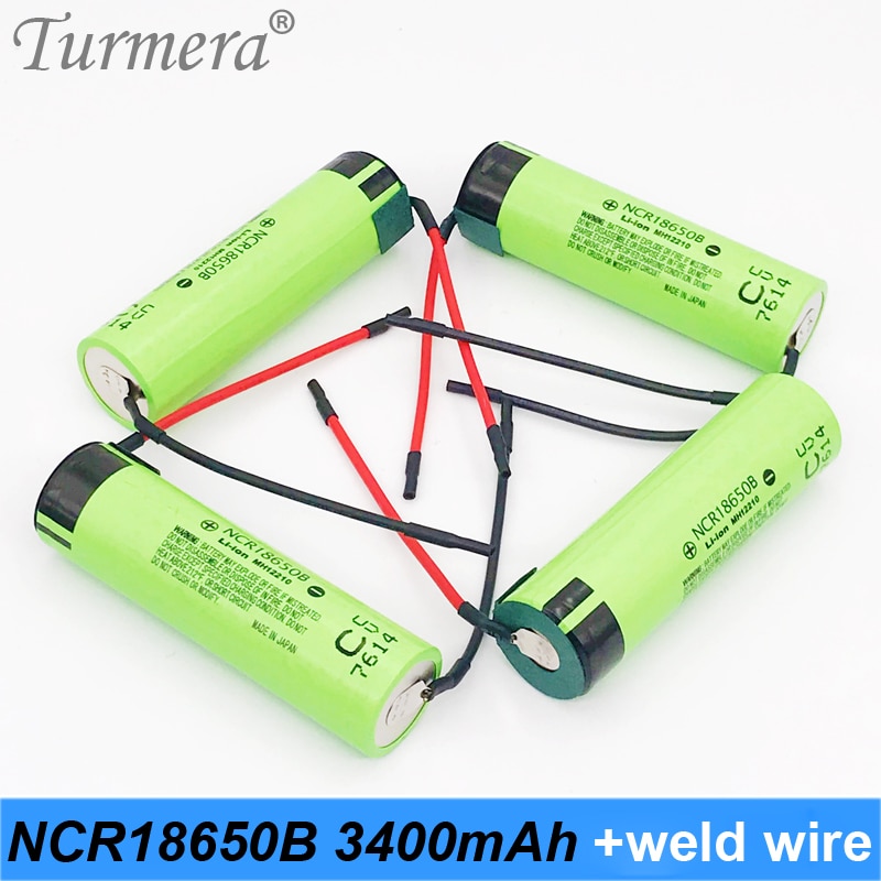 originele 18650 3400mah + diy lasdraad 18650 oplaadbare batterij 3.7v 18650 voor shura schroevendraaier en power bank batterij
