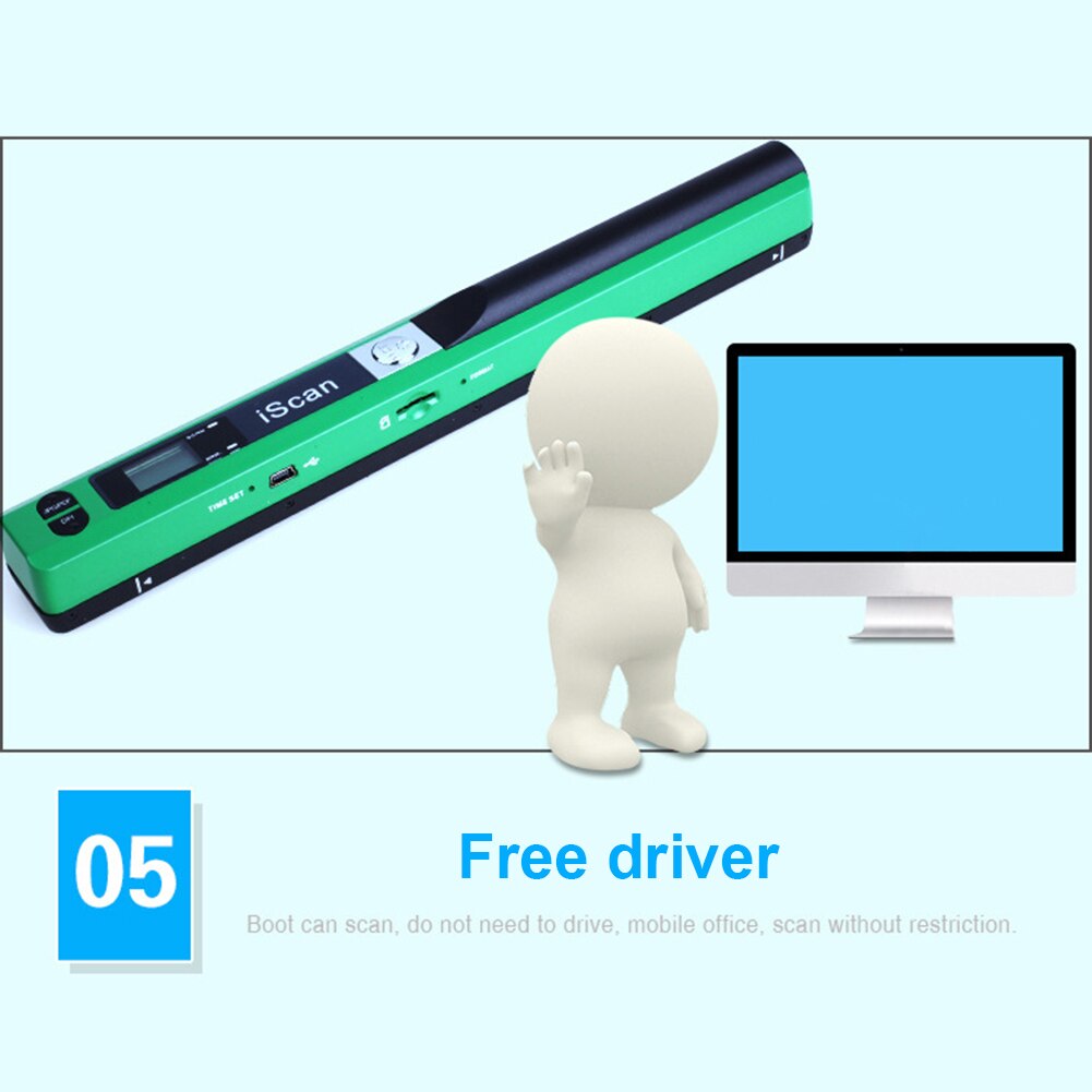 Handheld Mobile Portable Document Image Document Scanner PC A4 Hand Scanner 900DPI USB2.0 Scaner Support JPG/PDF Format