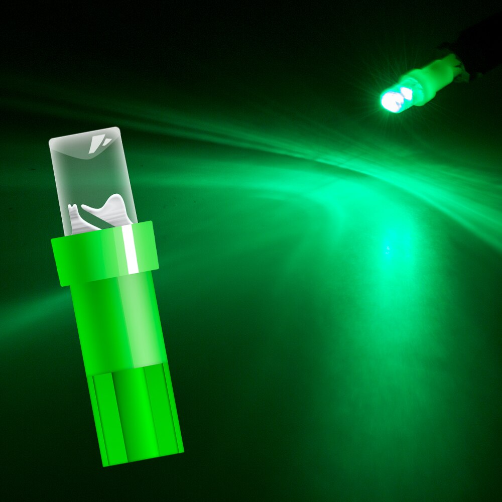 10pcs T5 LED Car Dash Dashboard Lights 74 73 286 Instrument Panel Lamp Speedometer Wedge Side Bulb Concave Lens Green White Blue: Green