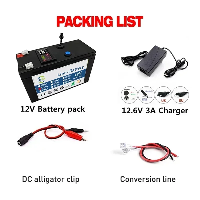 Brandneues Sprühgerät 12 V 50 Ah 3S6P Volt integrierter Hochstrom 30 A BMS 18650 Lithium-Akku für Elektrofahrzeugbatterie