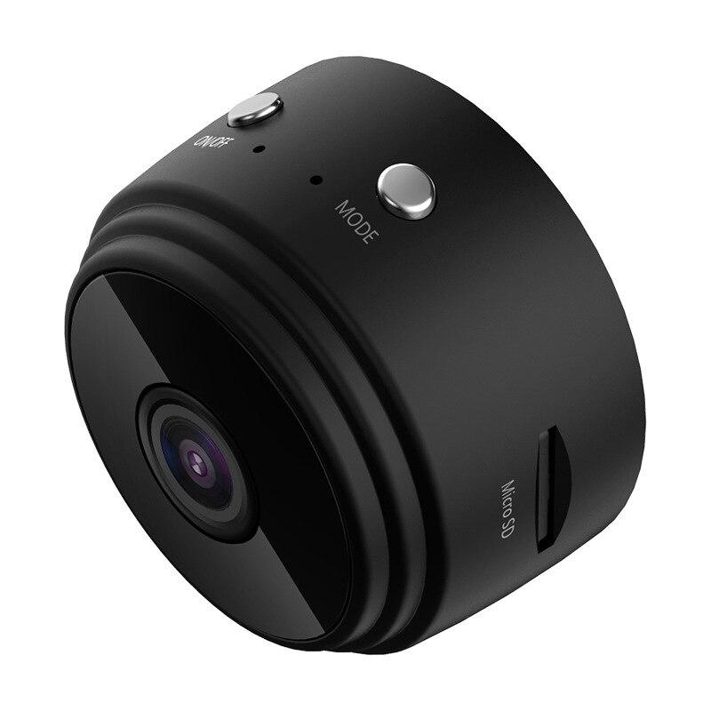 Mini ip kamera trådløs wifi  hd 1080p skjult hjem sikkerhedskamera nattesyn med kort: Sort kamera