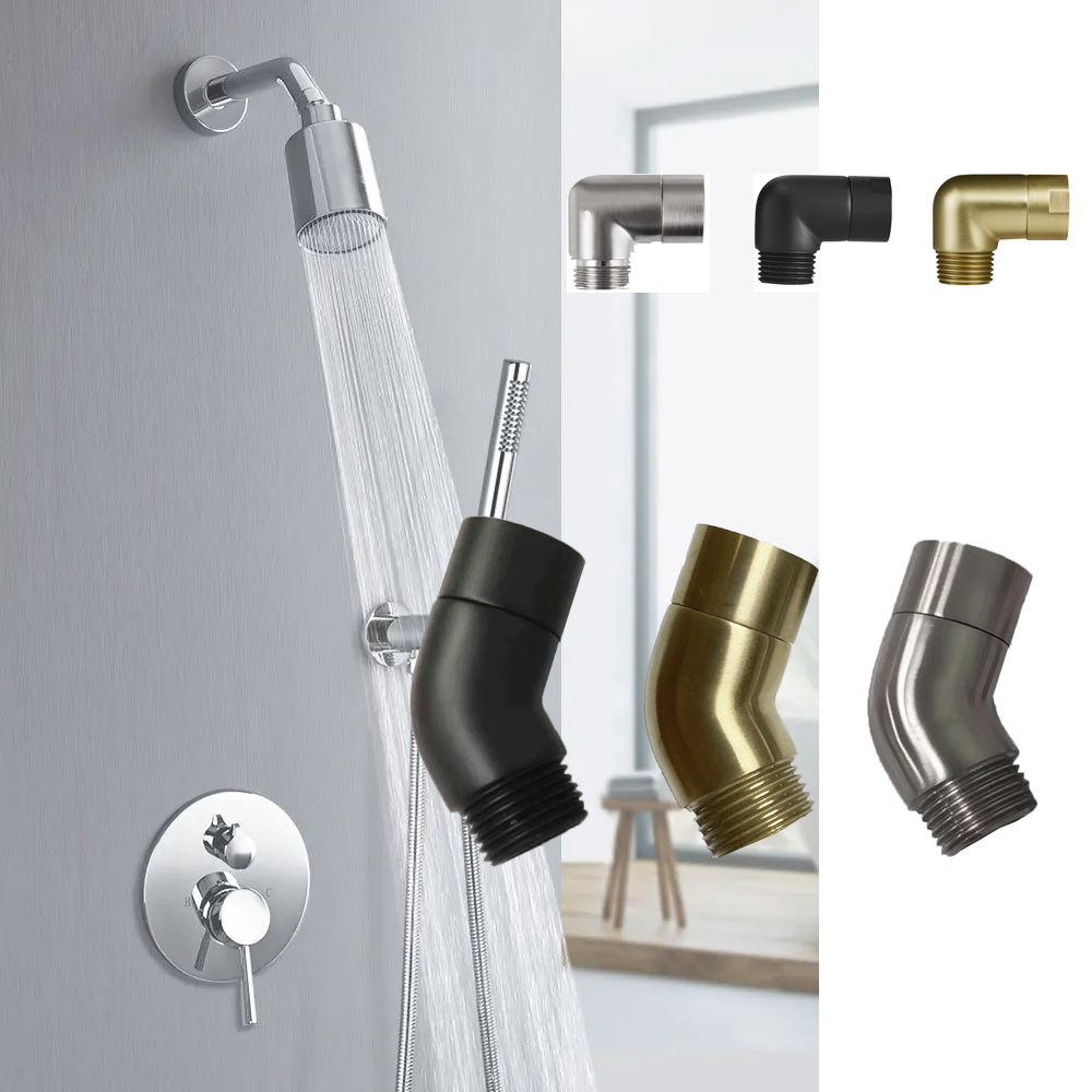 G1/2 Elbow Adapter Shower Head Female and Male Thread Rainfall Shower Handheld Shower Connector Angle 90° 135° Accessory