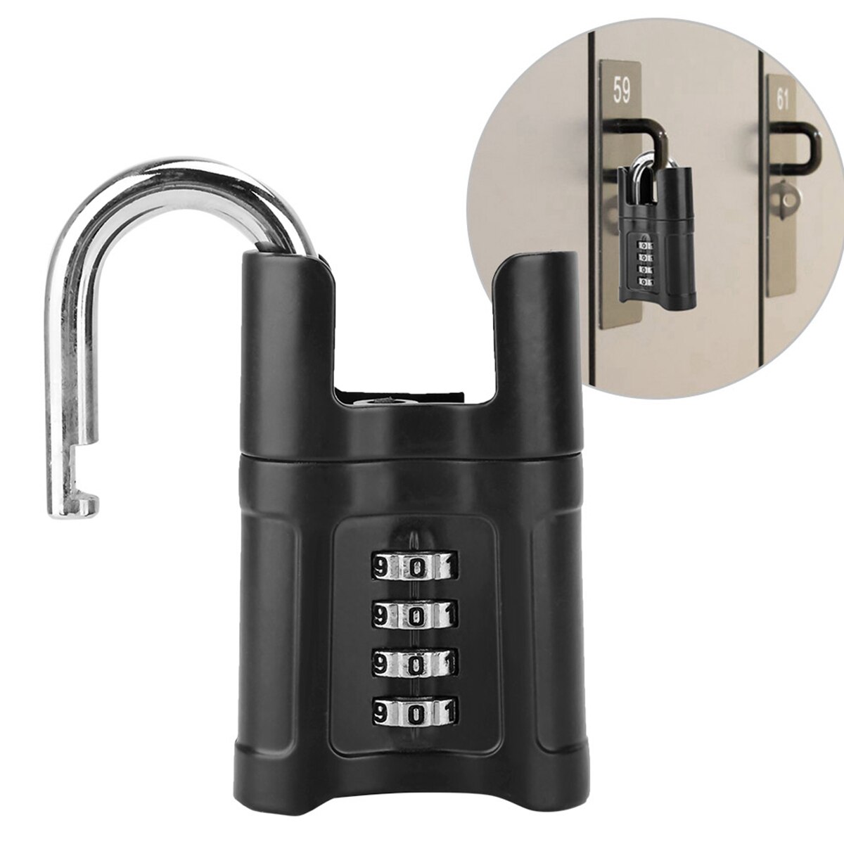 4 Digit Code Password Combination Padlock Waterproof High Security Zinc Alloy Door Lock​​ For Warehouse Courtyard Doors