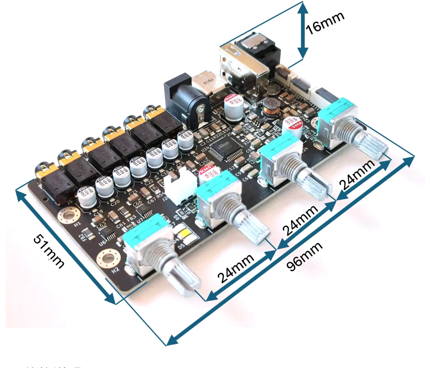 GHXAMP 7-Channel DSP Preamplifier tuning board 7-way independent 15 segment EQ 1piece