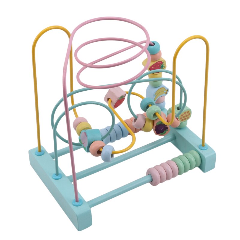 Niemowlę maluszek mały wczesna edukacja kolorowe zabawki 2020 nowy drewniany koralik labirynt zabawki dzieci koło koralik podstawka labirynt: Default Title