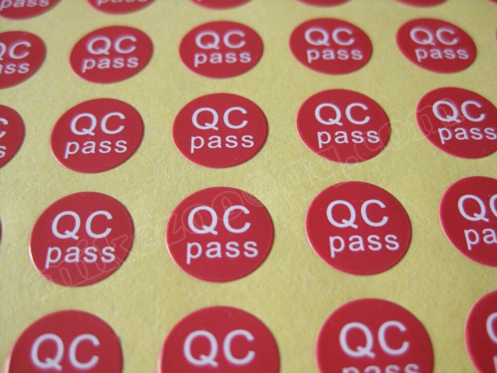 3000pcs/lot QC PASS Diameter 10mm Self-adhesive paper label sticker for factory control, Item No. GU08