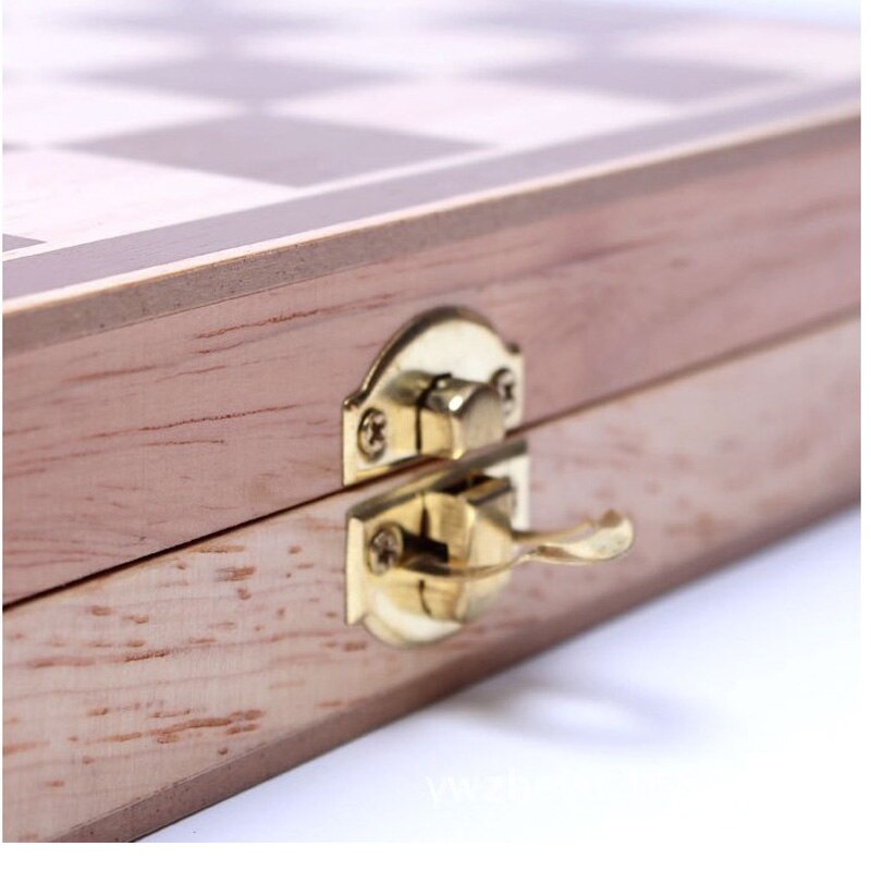 30x30cm Wooden International Chess Set Board Travel Games Chess Backgammon Draughts Entertainment
