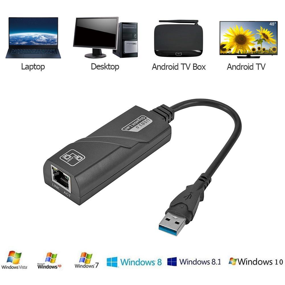 Wired USB 3.0 To Gigabit Ethernet RJ45 LAN (10/100/1000) Mbps Network Adapter Ethernet Network Card For PC
