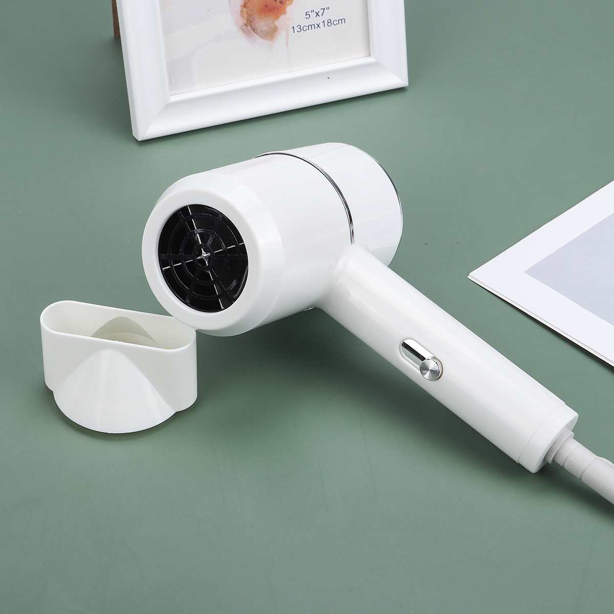 3000W Föhn Professionele 3 Gears /Koud Air Föhn Krachtige Kapper Salon Styling Tools Draagbare Haardroger diffuser: WHITE / UK