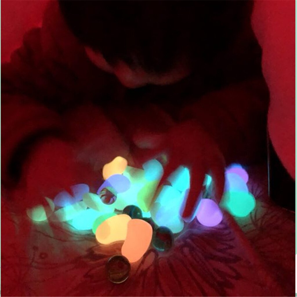 Luminous Stones 100/200/300/500 PCS Pathway Stones Glow in the Dark Garden Decoration Pebbles Walkway Aquarium Plants Yard Decor