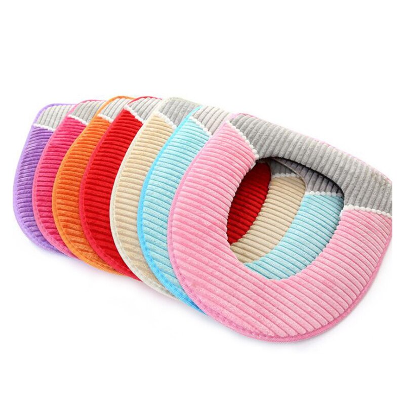 Housse de siège de toilette en velours, confortable, corail, pour salle de bain, hiver, tapis de fermeture domestique, # S,