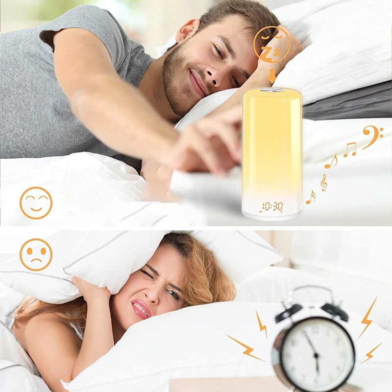 aufwachen hoch Licht Sonnenaufgang Simulation Wecker Für freundlicher Schwere Schläfer Schlafzimmer Mit Schlaf Hilfe Dual Alarme