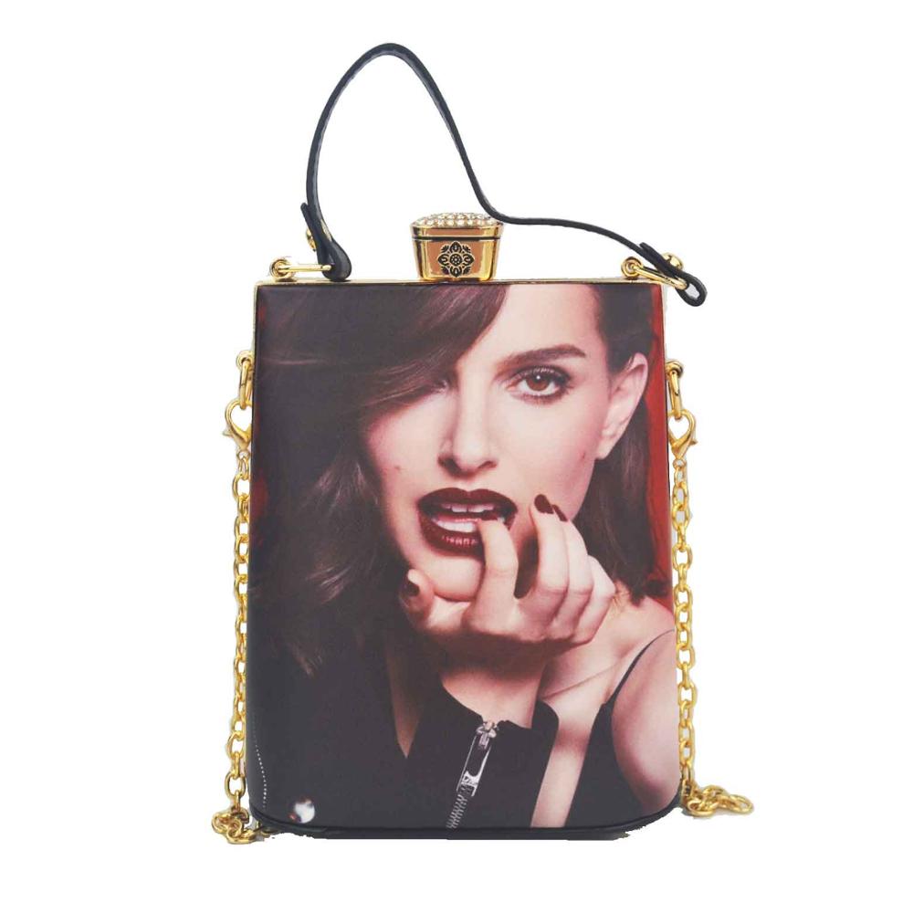 dibujos animados personajes cara pintura bolso PU mujeres embragues bolsas bolsos señora bandolera bolso noche embrague monedero