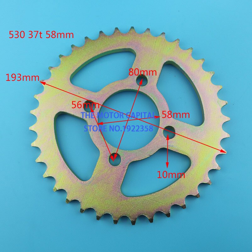 High performance rear sprockets 530 chain 37 T tooth 58mm fit ATV quad go kart bike motorcycle parts
