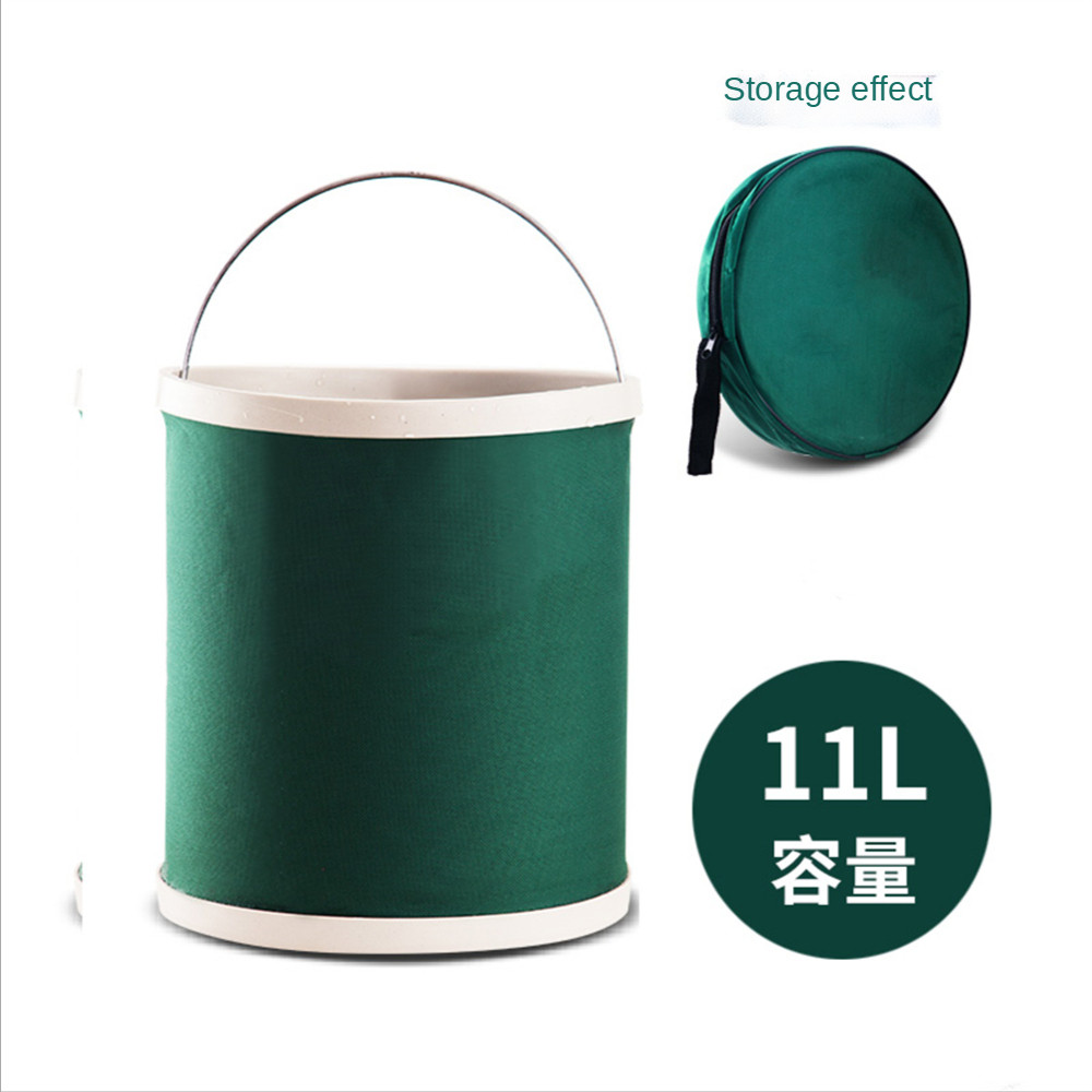 Car folding bucket car multi-function portable car with telescopic large outdoor fishing shrinking car wash special: Colorless