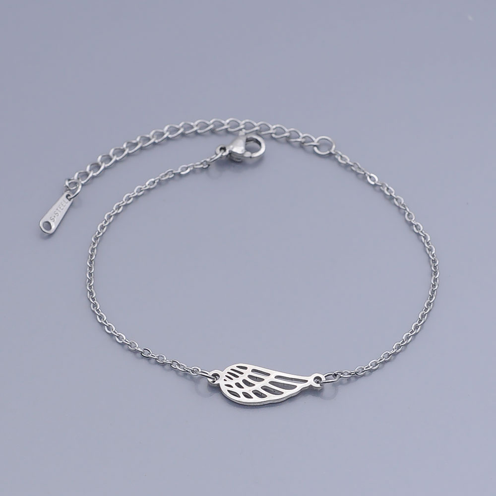 100% Edelstahl Dainty Engel Flügel Charm Armband Für Frauen OEM Schmuck Auftrag Akzeptiert Schmuck Armbänder